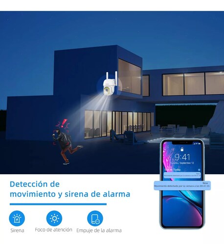Cámara Seguridad Wifi Exterior Inalámbrica 1080p Vigilancia.