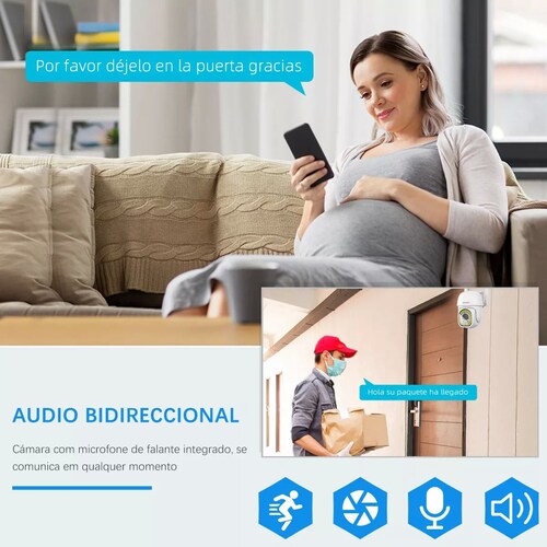 Cámara Seguridad Wifi Exterior Inalámbrica 1080p Vigilancia.