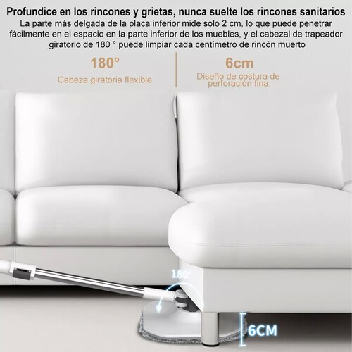 Trapeador Mop Cubeta Spin Automático 6 Paños De Repuesto.