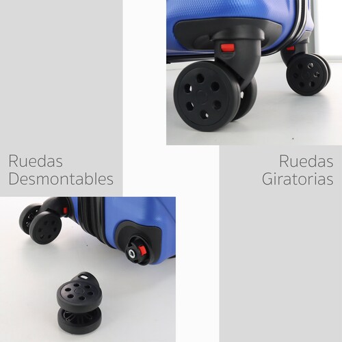 Golingo Maleta de Mano Carry On 20" Resistente Con Ruedas Giratorias 360 y removibles Asa Rigida Expandible para Viajes AZUL