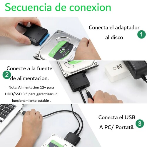 Adaptador cable USB 3,0 a Sata 3 convertidor disco duro USB 3.0 2,5 3,5 HDD SSD disco duro externo.