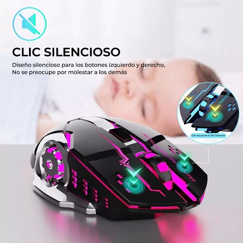Mouse Inalambrico Gamer Ergonomico 2.4g Bt Dual Modos Raton.