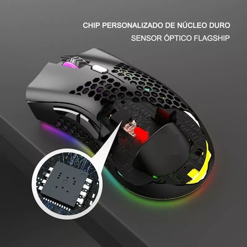 Mouse gamer inalámbrico recargable K-Snake BM600 black.