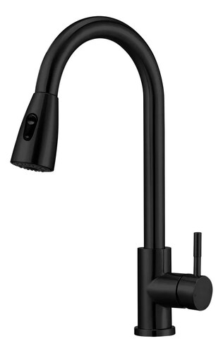 Grifo Cocina Monomando Extraíble Tarja Inoxidable Negro Mate