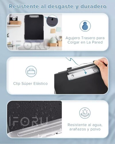 Portapapeles Papeleta Almacena Papele Tabla Clip Carta Iforu.