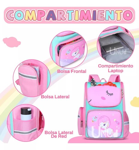 Mochila Infantil Dinosaurio Caballito Para Niños Niñas Escolar Primaria 