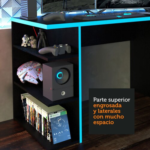 Escritorio Gamer Madesa para Pc y Consola Azul/Negro.
