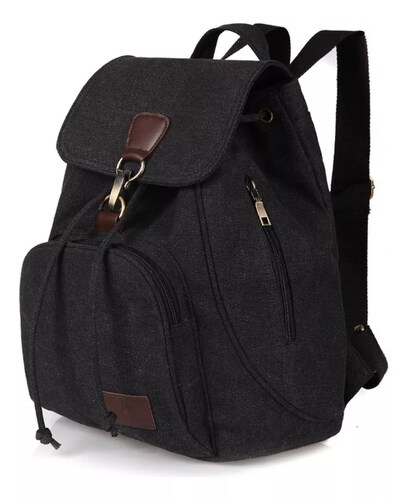 Mochila Escolar Antirrobo Para Mujer Mochila De Lona Impermeable color NEGRO.