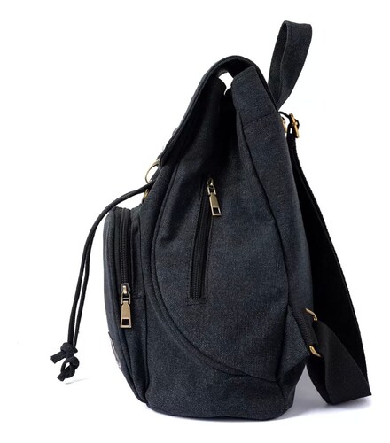 Mochila Escolar Antirrobo Para Mujer Mochila De Lona Impermeable color NEGRO.