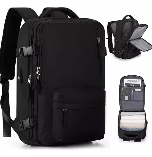 Mochila De Viaje Grande, Mochila Impermeable Para Senderismo color NEGRO.