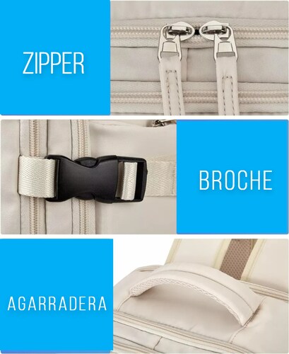 Mochila De Viaje Grande, Mochila Impermeable Para Senderismo color CREMA.