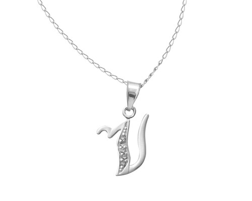 Collar Gargantilla Plata 925 Horoz Letra Inicial Cursiva V 45cm SP1421.