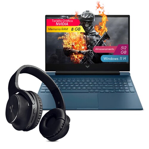 Combo Laptop Gamer HP Victus Gaming 15-fa1093dx Intel CI5 8GB 512GB ssd 15.6Pulg FHD NVIDIA Geforce rtx-3050 6GB W11H + Regalo