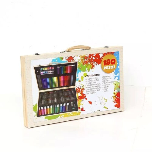 Set De Arte Profesional Colores Lápices Kit Dibujo 180 Pcs