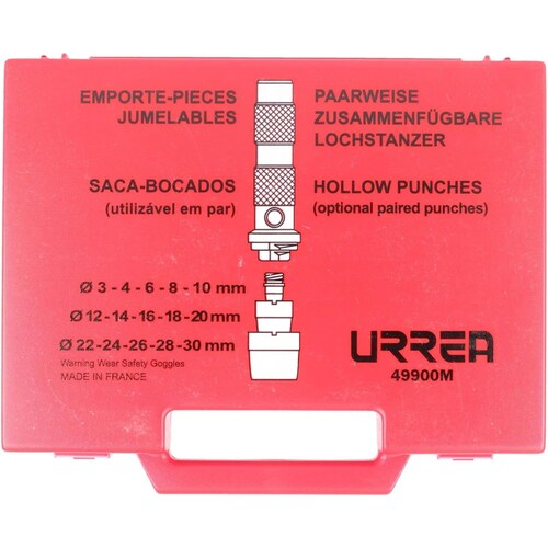 Juego Sacabocados Acero 16 Piezas 3-30 mm Herramienta Urrea