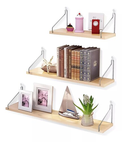 3 Repisas Flotantes Minimalistas Modernistas Con Soporte