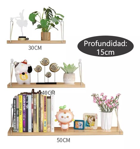 3 Repisas Flotantes Minimalistas Modernistas Con Soporte