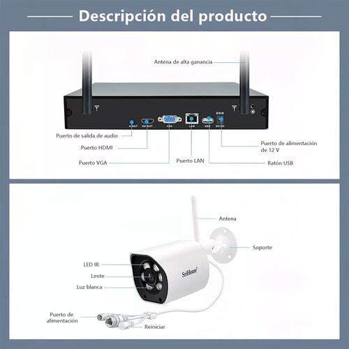 Kit De Camaras Videovigilancia Circuito Cerrado+ Disco 500gb