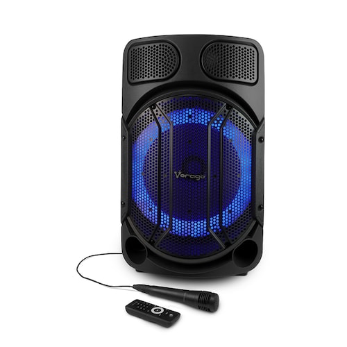Bafle Amplificado Bluetooth de 15'' Vorago KSP-502 de 80 W, LED, Negro.
