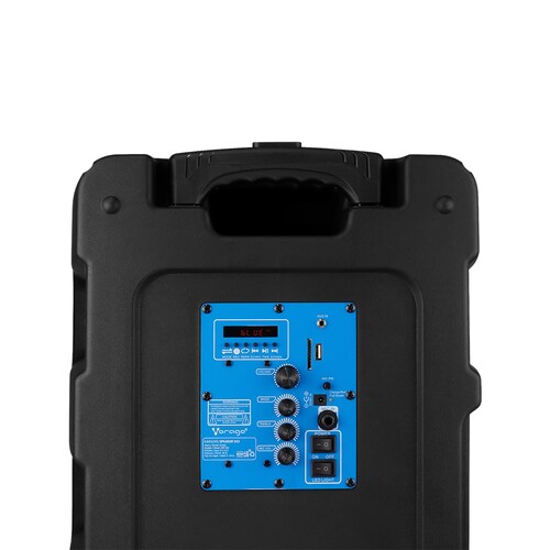 Bafle Amplificado Bluetooth de 15'' Vorago KSP-502 de 80 W, LED, Negro.