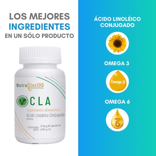 Cla Cápsulas. 600mg De Ácido Linoleico Conjugado. Suplemento Vegano. 60 Caps