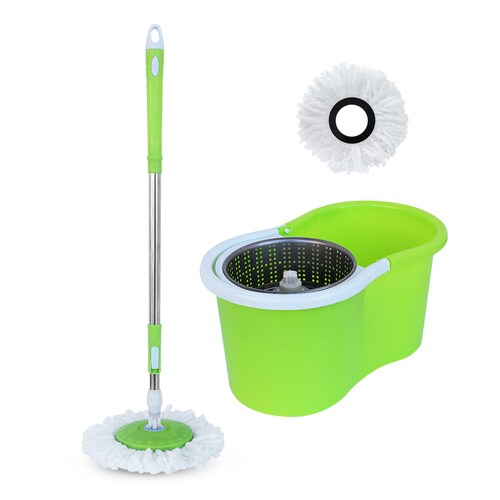 Trapeador Giratorio Spin Mop 360 Sistema De Limpieza, Verde, Cubo Para  Limpiar Pisos