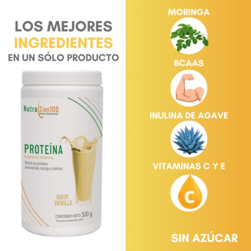 Proteína en polvo Vainilla Keto Pre-workout 22g proteína NO Azúcar NO Gluten 500g