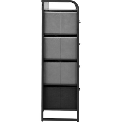 Mueble Buro Organizador Comoda 5 Cajoneras Negro Tela Moderno 