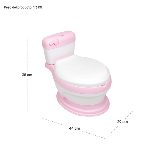 Bacinica Bañito Entrenador Niños Baño Asiento Acojinado Rosa