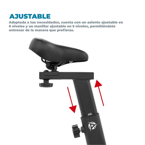 Altera Bicicleta Fija Spinning de 5 niveles de asiento con pantalla LCD con bluetooth para hacer ejercicios en casa