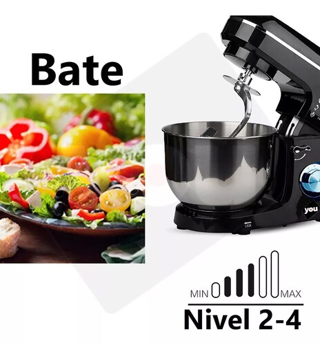 Batidora de pedestal YOU R6671 negra 50/60Hz 110 V
