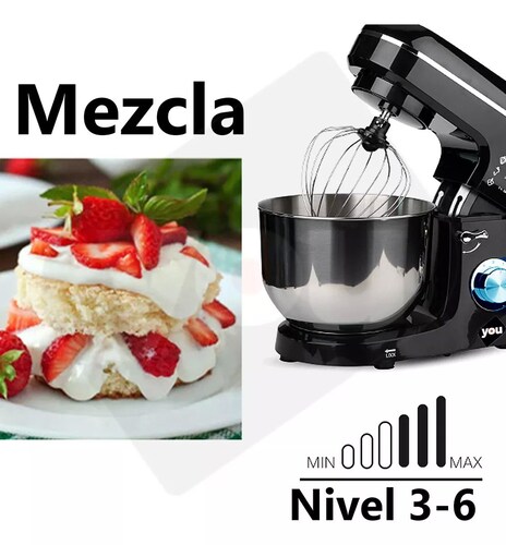 Batidora de pedestal YOU R6671 negra 50/60Hz 110 V