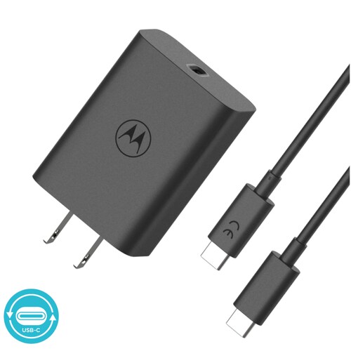 Cargador Motorola 68W Salida Tipo C con Cable Carga Rápida.