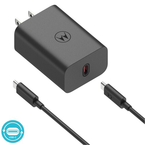 Cargador Motorola 68W Salida Tipo C con Cable Carga Rápida.