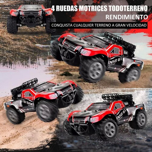 Juguetes De Carro Control Remoto Todo Terreno 1:18+2baterías.