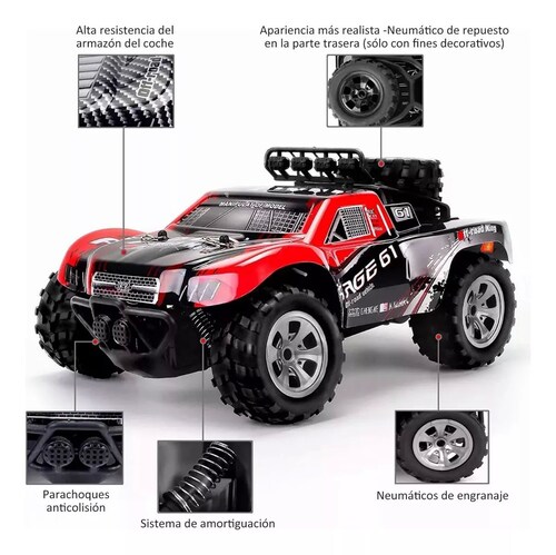 Juguetes De Carro Control Remoto Todo Terreno 1:18+2baterías.