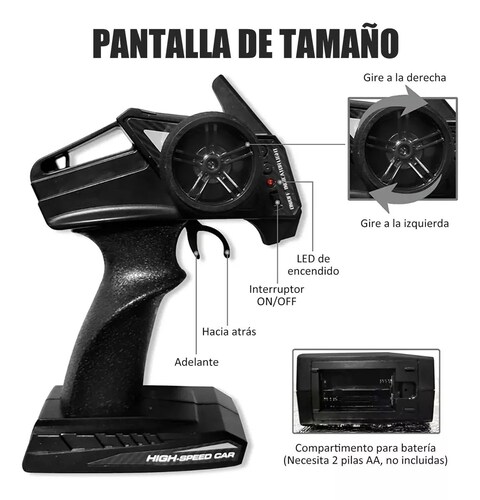 Juguetes De Carro Control Remoto Todo Terreno 1:18+2baterías.