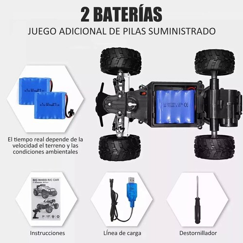 Juguetes De Carro Control Remoto Todo Terreno 1:18+2baterías.