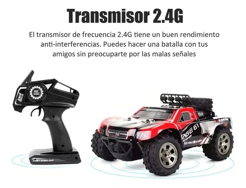 Juguetes De Carro Control Remoto Todo Terreno 1:18+2baterías.