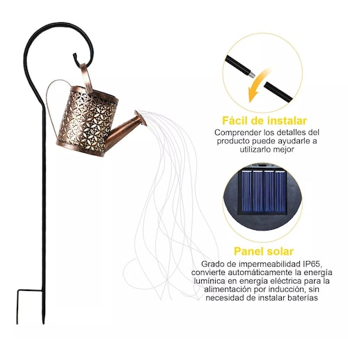 Lámpara Solar Decorativa Impermeable Para Jardín Exterior Amarillo