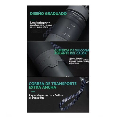 Botella De Agua Antifugas De 1 Litro Copa De Agua Deportiva Frosted Gray
