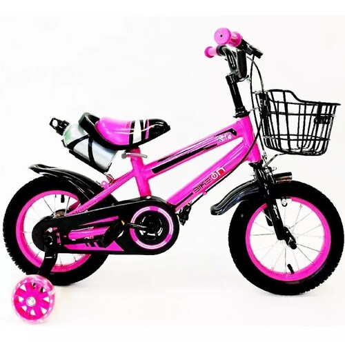 Bicicleta Infantil Con Canasta y Pito Rin 12 Rosada GENERICO