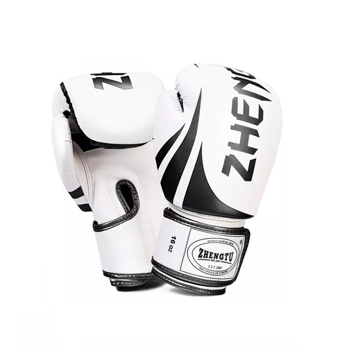 Guantes De Box Para Kickboxing,strap Velcro  14 Oz. Blanco