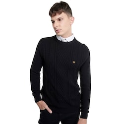 Suéter para hombre, color negro, con simulación cuello, mod. 1093494