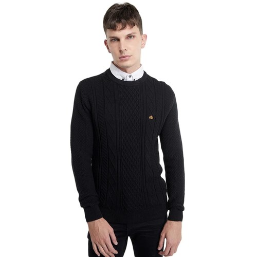 Suéter para hombre, color negro, con simulación cuello, mod. 1093494