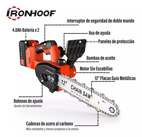 Motosierra Eléctrica Inalámbrica 12inch Moto Sierra Portatil.