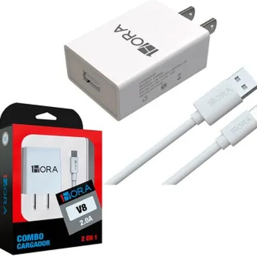 Paquete 2 Cargadores 1 Hora 1x MicroUSB, 1x Tipo C Blanco Combo Pack Kit Set