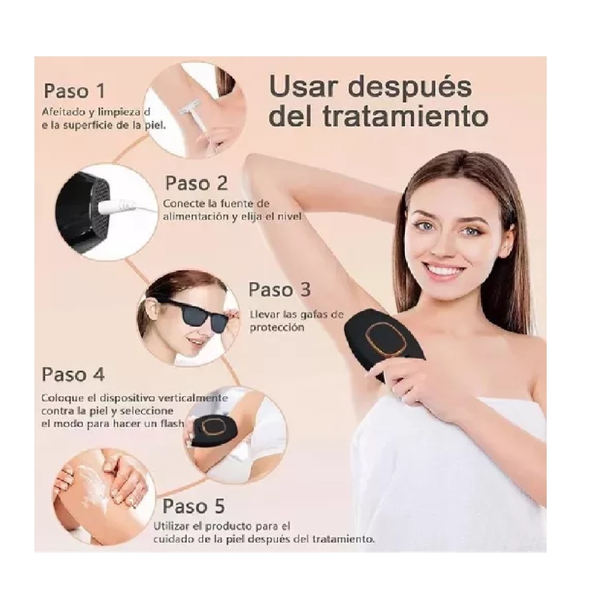 Depiladora Laser De Luz Pulsada Ipl Permanente Indolora Negro