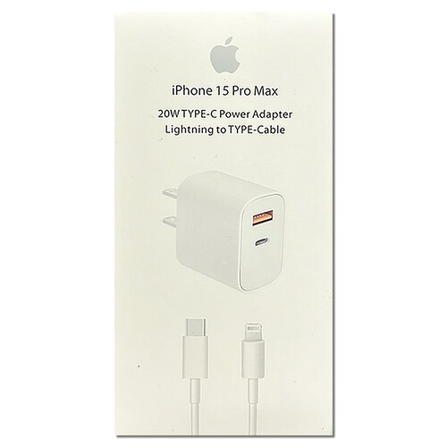 Cargador iPhone 20W 15 SERIES Ver. iPhone 15 Pro Max Salida A y C, Inc. 3 Cables