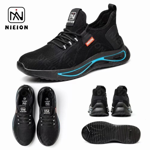 Zapatos De Seguridad Tenis De Fibra Transpirables Nieion TALLA 27 color NEGRO